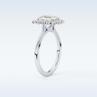 1.31 CT Halo Engagement Ring Featuring Emerald Moissanite