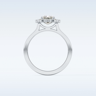 1.31 CT Halo Engagement Ring Featuring Emerald Moissanite