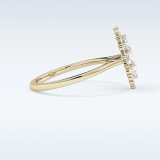 0.82 CT Halo Engagement Ring Featuring Marquise Moissanite