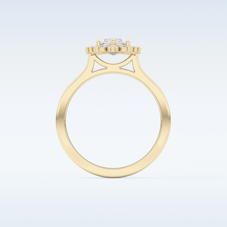 0.82 CT Halo Engagement Ring Featuring Marquise Moissanite