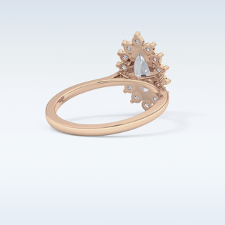 0.82 CT Halo Engagement Ring Featuring Marquise Moissanite