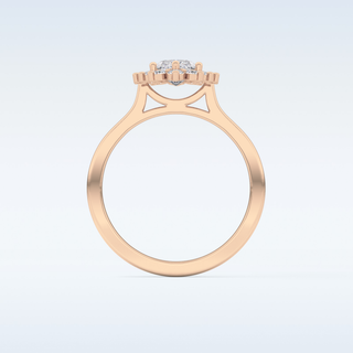 0.82 CT Halo Engagement Ring Featuring Marquise Moissanite