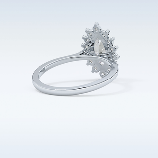 0.82 CT Halo Engagement Ring Featuring Marquise Moissanite