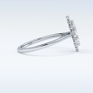 0.82 CT Halo Engagement Ring Featuring Marquise Moissanite