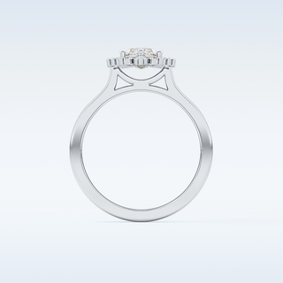0.82 CT Halo Engagement Ring Featuring Marquise Moissanite