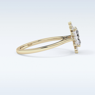 1.21 CT Halo Engagement Ring Featuring Radiant Moissanite