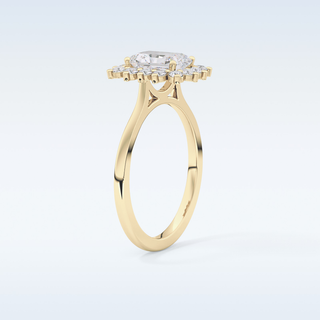 1.21 CT Halo Engagement Ring Featuring Radiant Moissanite