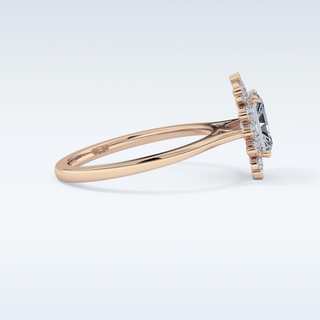 1.21 CT Halo Engagement Ring Featuring Radiant Moissanite