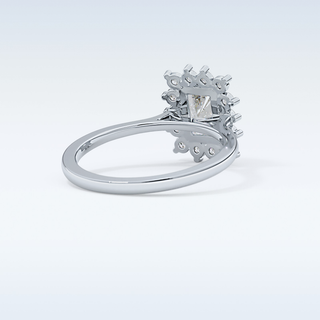 1.21 CT Halo Engagement Ring Featuring Radiant Moissanite