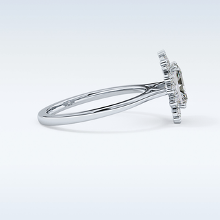 1.21 CT Halo Engagement Ring Featuring Radiant Moissanite