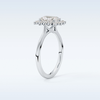 1.21 CT Halo Engagement Ring Featuring Radiant Moissanite