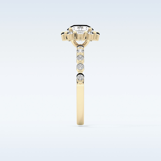 1.03 CT Halo & Pave Engagement Ring Featuring Round Moissanite