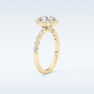 1.03 CT Halo & Pave Engagement Ring Featuring Round Moissanite