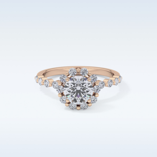 1.03 CT Halo & Pave Engagement Ring Featuring Round Moissanite