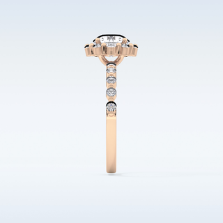 1.03 CT Halo & Pave Engagement Ring Featuring Round Moissanite