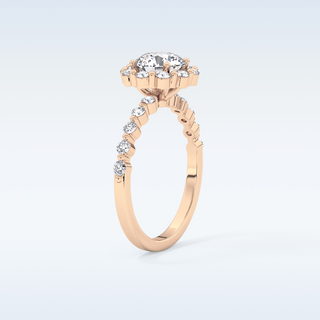 1.03 CT Halo & Pave Engagement Ring Featuring Round Moissanite