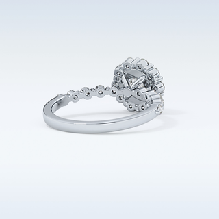 1.03 CT Halo & Pave Engagement Ring Featuring Round Moissanite