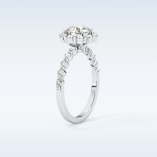1.03 CT Halo & Pave Engagement Ring Featuring Round Moissanite
