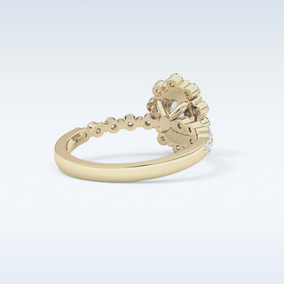 0.83 CT Halo & Pave Engagement Ring Featuring Oval Moissanite