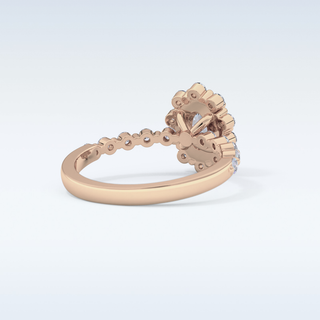 0.83 CT Halo & Pave Engagement Ring Featuring Oval Moissanite