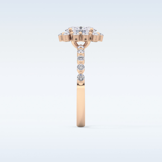 0.83 CT Halo & Pave Engagement Ring Featuring Oval Moissanite