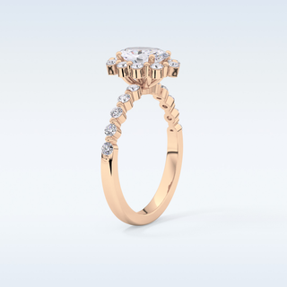 0.83 CT Halo & Pave Engagement Ring Featuring Oval Moissanite