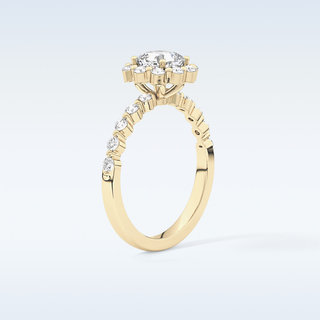 0.86 CT Halo & Pave Engagement Ring Featuring Cushion Moissanite
