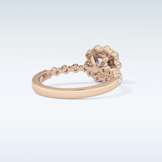 0.86 CT Halo & Pave Engagement Ring Featuring Cushion Moissanite