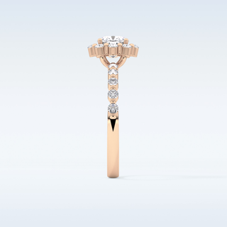 0.86 CT Halo & Pave Engagement Ring Featuring Cushion Moissanite