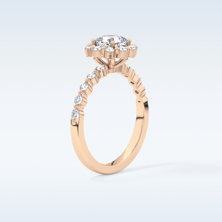0.86 CT Halo & Pave Engagement Ring Featuring Cushion Moissanite