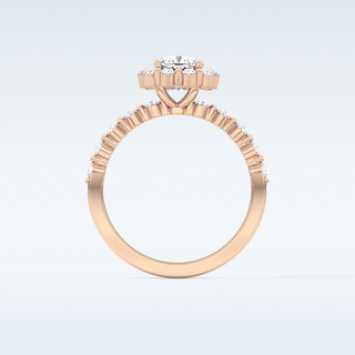 0.86 CT Halo & Pave Engagement Ring Featuring Cushion Moissanite