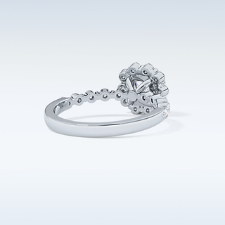 0.86 CT Halo & Pave Engagement Ring Featuring Cushion Moissanite