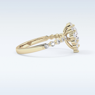 0.81 CT Halo & Pave Engagement Ring Featuring Pear Moissanite