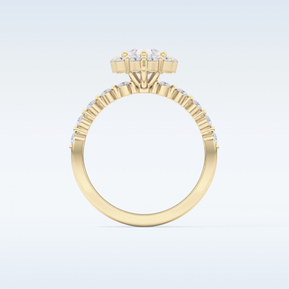 0.81 CT Halo & Pave Engagement Ring Featuring Pear Moissanite