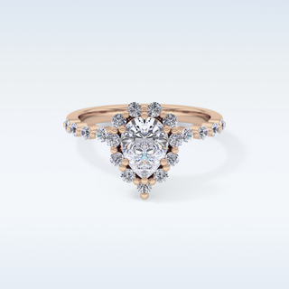 0.81 CT Halo & Pave Engagement Ring Featuring Pear Moissanite