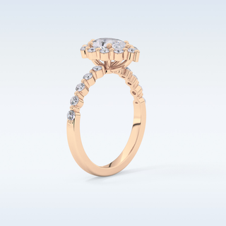 0.81 CT Halo & Pave Engagement Ring Featuring Pear Moissanite