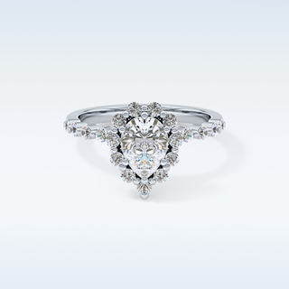 0.81 CT Halo & Pave Engagement Ring Featuring Pear Moissanite