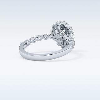 0.81 CT Halo & Pave Engagement Ring Featuring Pear Moissanite