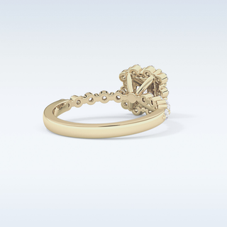 0.78 CT Halo & Pave Engagement Ring Featuring Princess Moissanite