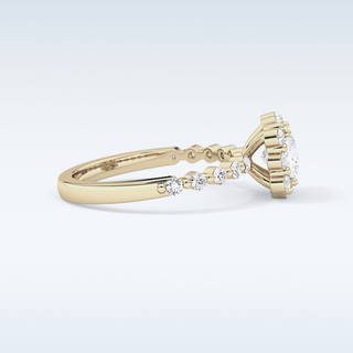 0.78 CT Halo & Pave Engagement Ring Featuring Princess Moissanite