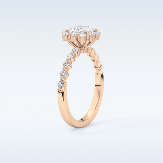 0.78 CT Halo & Pave Engagement Ring Featuring Princess Moissanite