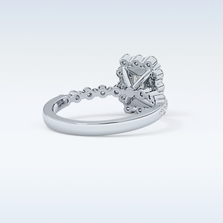 1.02 CT Halo & Pave Engagement Ring Featuring Emerald Moissanite