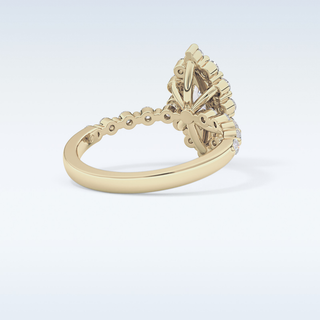 0.82 CT Halo & Pave Engagement Ring Featuring Marquise Moissanite