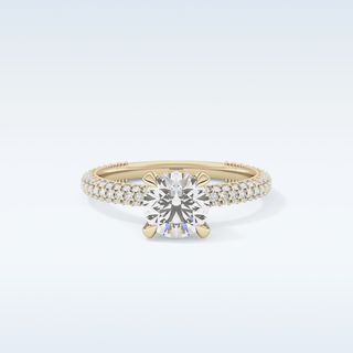 1.03 CT Halo & Pave Engagement Ring Featuring Round Moissanite