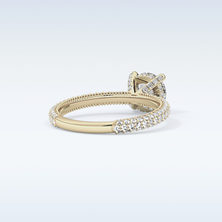 1.03 CT Halo & Pave Engagement Ring Featuring Round Moissanite