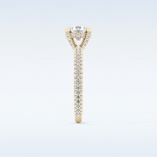 1.03 CT Halo & Pave Engagement Ring Featuring Round Moissanite