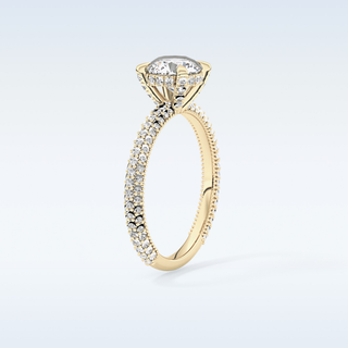 1.03 CT Halo & Pave Engagement Ring Featuring Round Moissanite