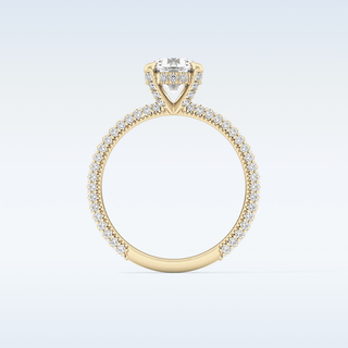 1.03 CT Halo & Pave Engagement Ring Featuring Round Moissanite