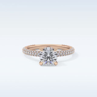 1.03 CT Halo & Pave Engagement Ring Featuring Round Moissanite