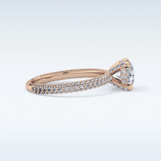 1.03 CT Halo & Pave Engagement Ring Featuring Round Moissanite